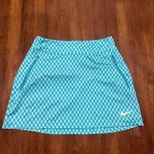 Nike Golf Tennis Tour Performance Dr Fit Skirt shorts Wmns XS, teal,aqua gingham